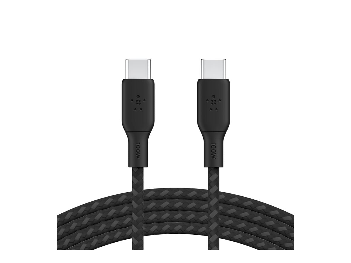 Belkin BoostCharge - USB cable - 24 pin USB-C (M) to 24 pin USB-C (M) - 10 ft - black CAB014BT3MBK