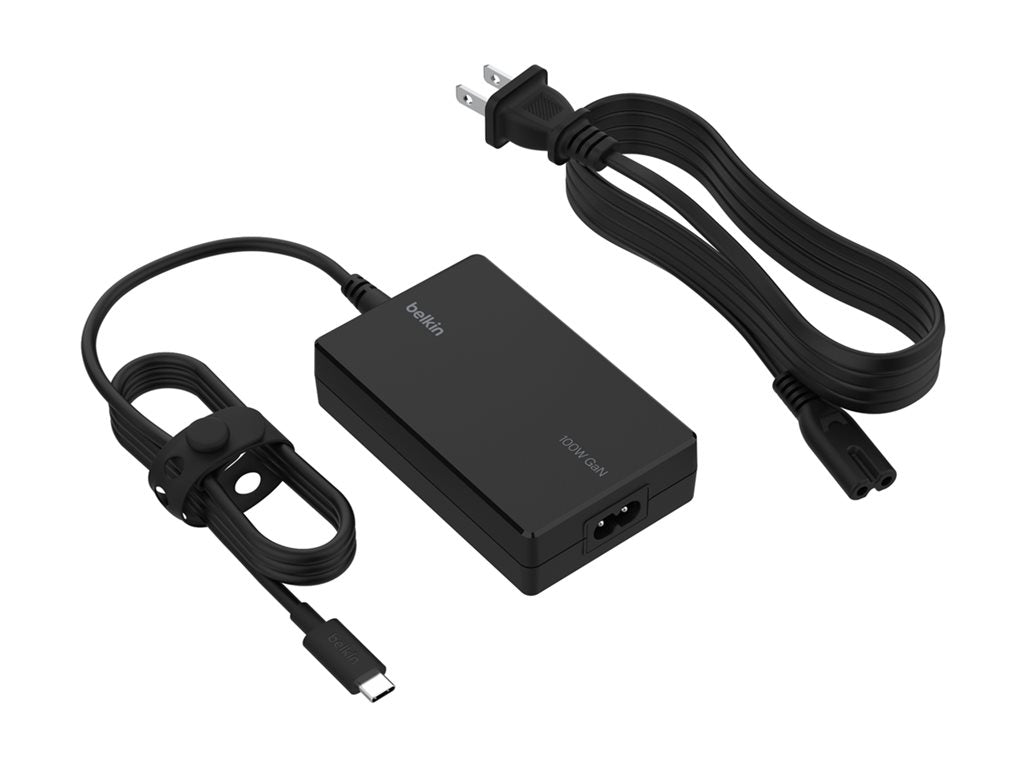 Belkin Connect - Power adapter - GaN technology - 100 Watt - PD (24 pin USB-C) - black INC016TTBK