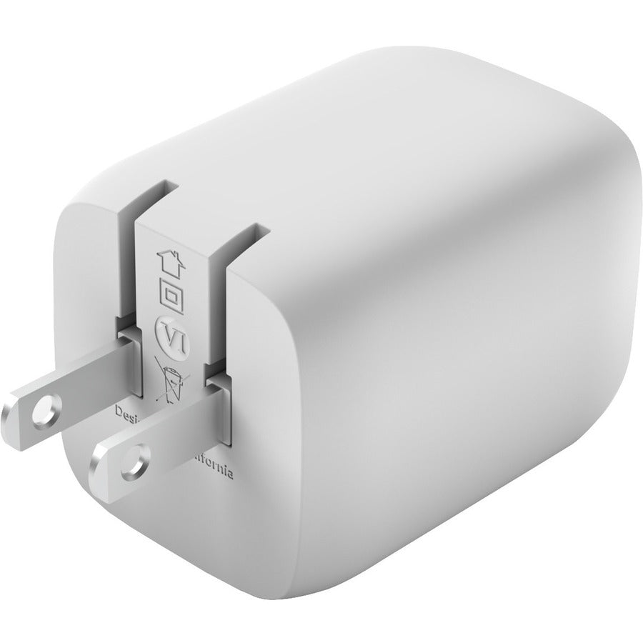 Belkin Dual USB-C GaN Wall Charger with PPS 65W (USB-C to USB-C Cable included) - Power