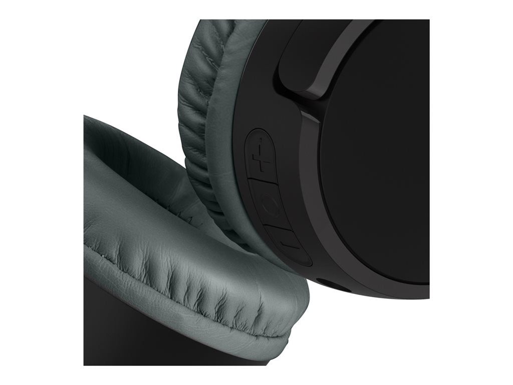 Belkin SoundForm Mini - Headphones with mic - on-ear - Bluetooth - wireless, wired - 3.5 mm jack - black AUD001BTBKV3