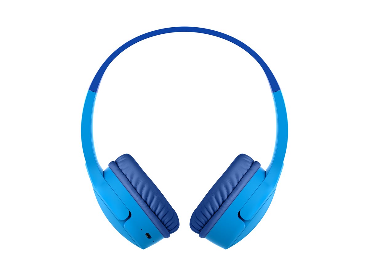 Belkin SoundForm Mini - Headphones with mic - on-ear - Bluetooth - wireless, wired - 3.5 mm jack - blue AUD002BTBLV3