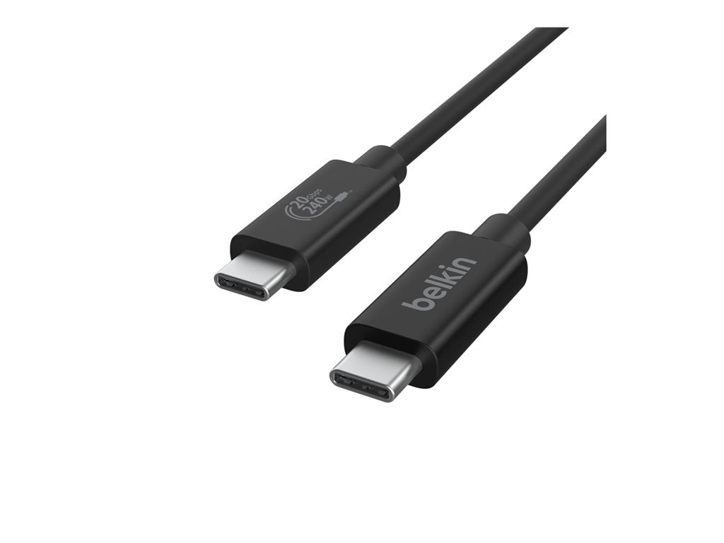 Belkin - USB cable - 24 pin USB-C (M) to 24 pin USB-C (M) - USB 2.0 / USB 3.0 / USB 3.2 / USB 4.0 /Thunderbolt 3 / Thunderbolt INZ004BT2MBK