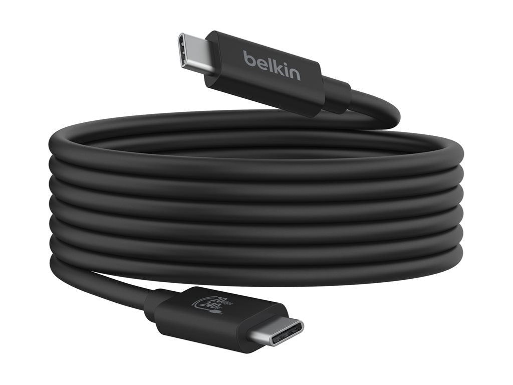 Belkin - USB cable - 24 pin USB-C (M) to 24 pin USB-C (M) - USB 2.0 / USB 3.0 / USB 3.2 / USB 4.0 /Thunderbolt 3 / Thunderbolt INZ004TT1.2MBK