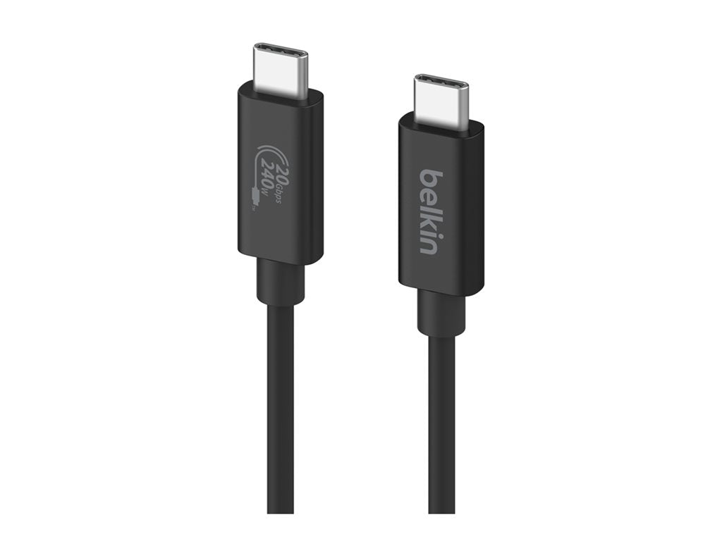 Belkin - USB cable - 24 pin USB-C (M) to 24 pin USB-C (M) - USB 2.0 / USB 3.0 / USB 3.2 / USB 4.0 /Thunderbolt 3 / Thunderbolt INZ004TT1.2MBK