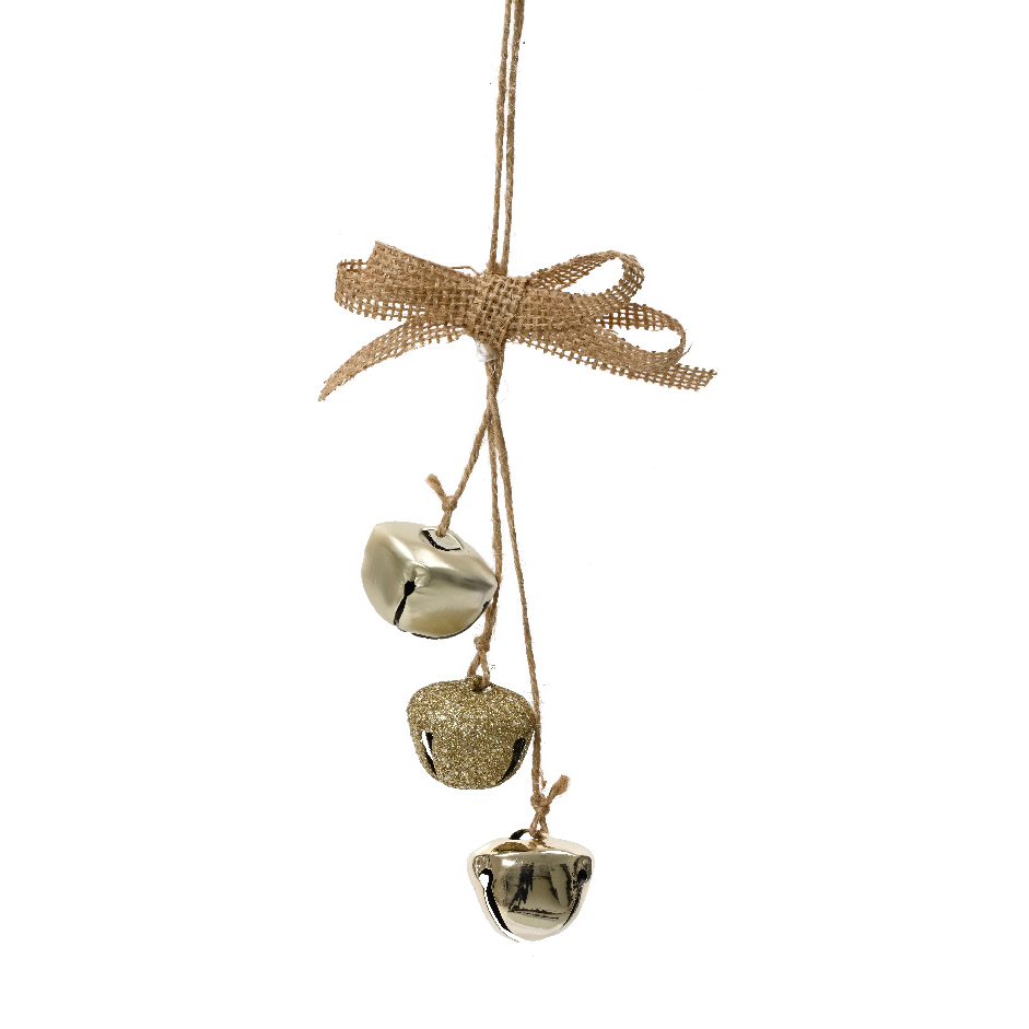 Bells with Burlap Ribbon -