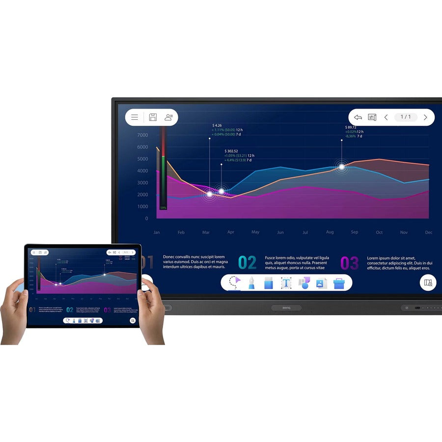 Benq 86 Interactive 4K Panel,Black 3840X2160 Tv W/Glass 400