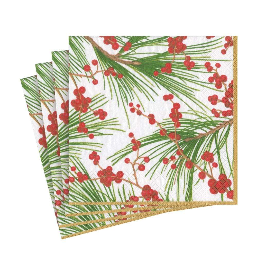 Berries and Pine Paper Luncheon Napkins