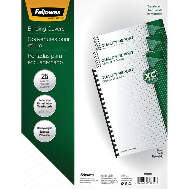 Binding Covers Futura Lined Clear Letter