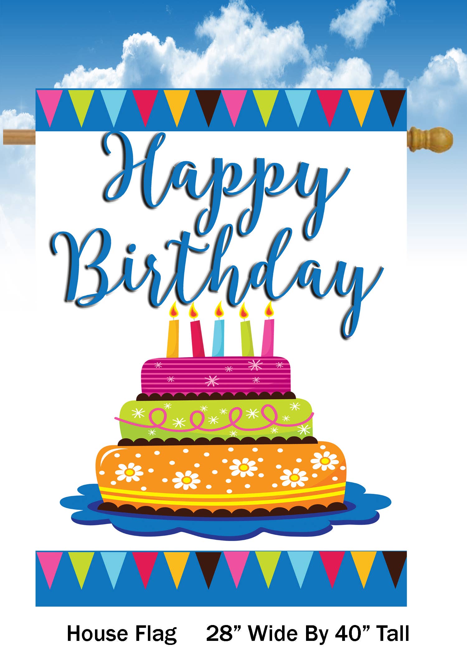 Birthday Cake House Flag