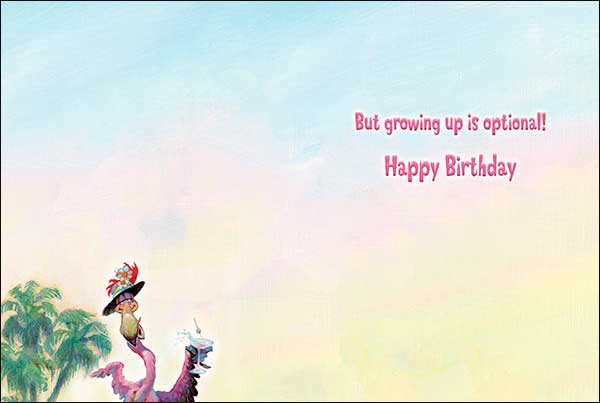 Birthday Card - Flamingos