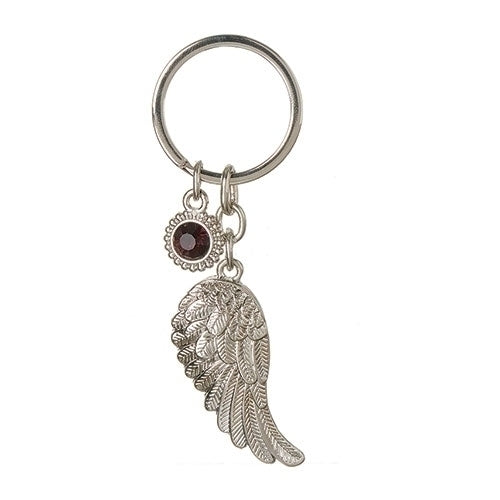 Birthstone Angel Wing Keyring -