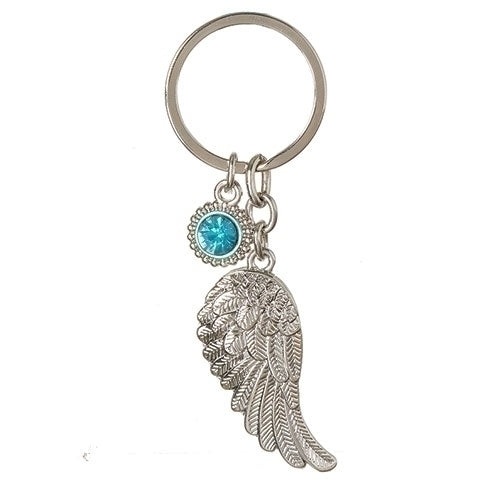Birthstone Angel Wing Keyring -