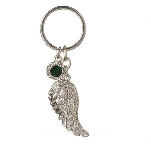 Birthstone Angel Wing Keyring -