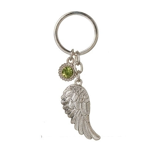 Birthstone Angel Wing Keyring -