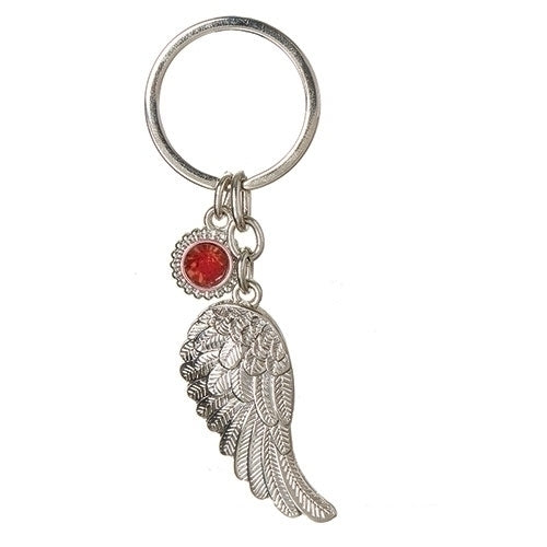 Birthstone Angel Wing Keyring -