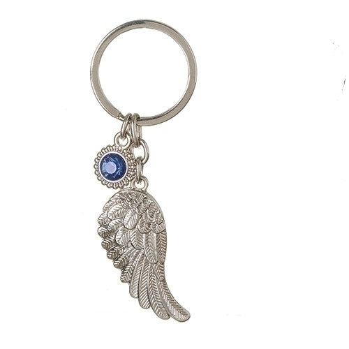 Birthstone Angel Wing Keyring -