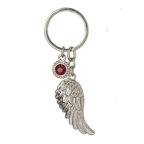 Birthstone Angel Wing Keyring -