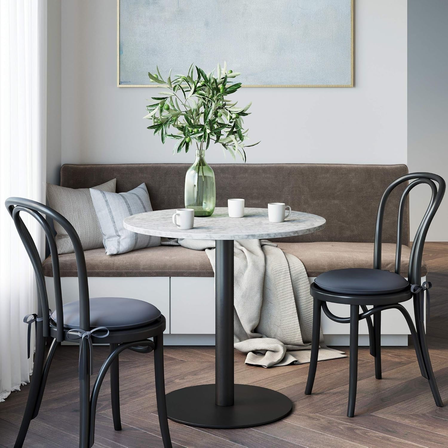Bistro Lucy Small Dining Table Marble Top Modern Kitchen
