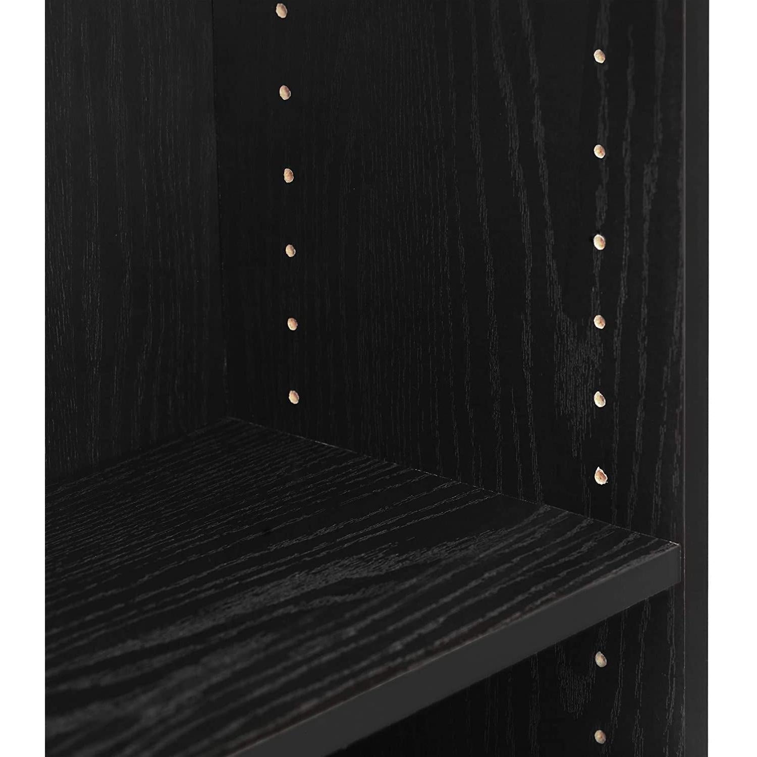 Black 3-Tier Open Bookshelf for Home Office Storage