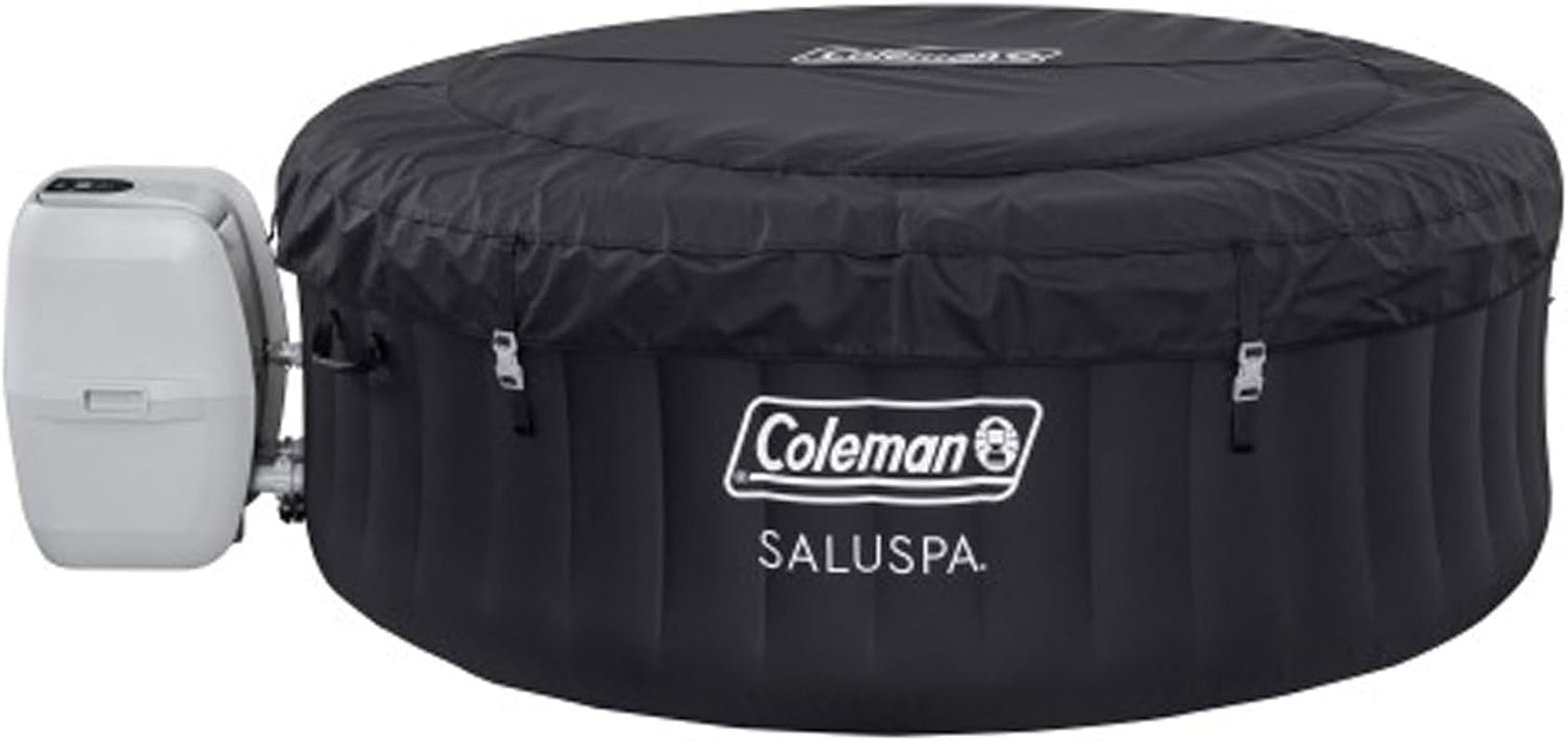 Black 4 Person Inflatable Hot Tub With 60 Air Jets Outdoor Spa