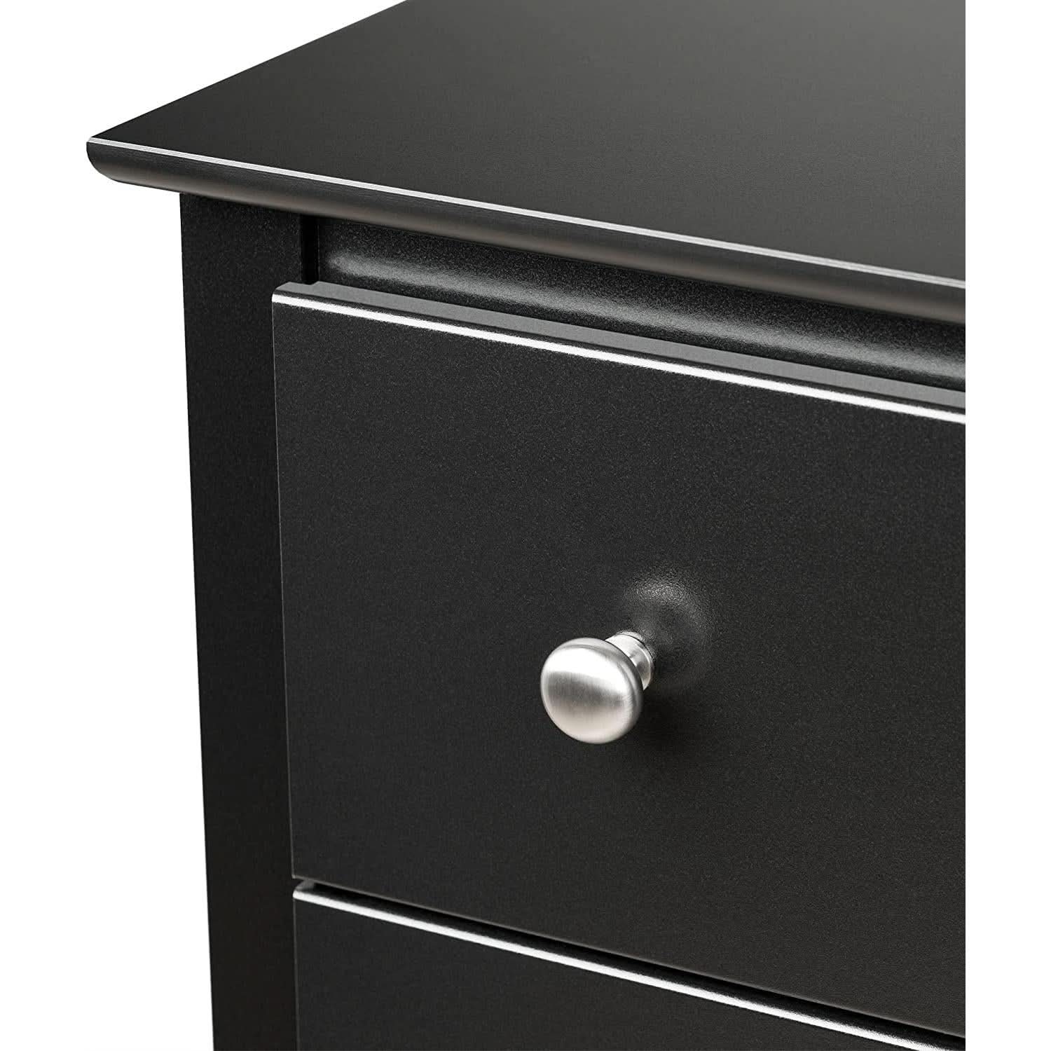 Black 5 Drawer Bedroom Dresser Chest With Ample Storage