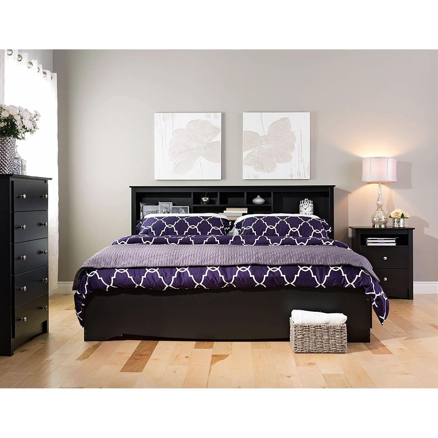 Black 5 Drawer Bedroom Dresser Chest With Ample Storage