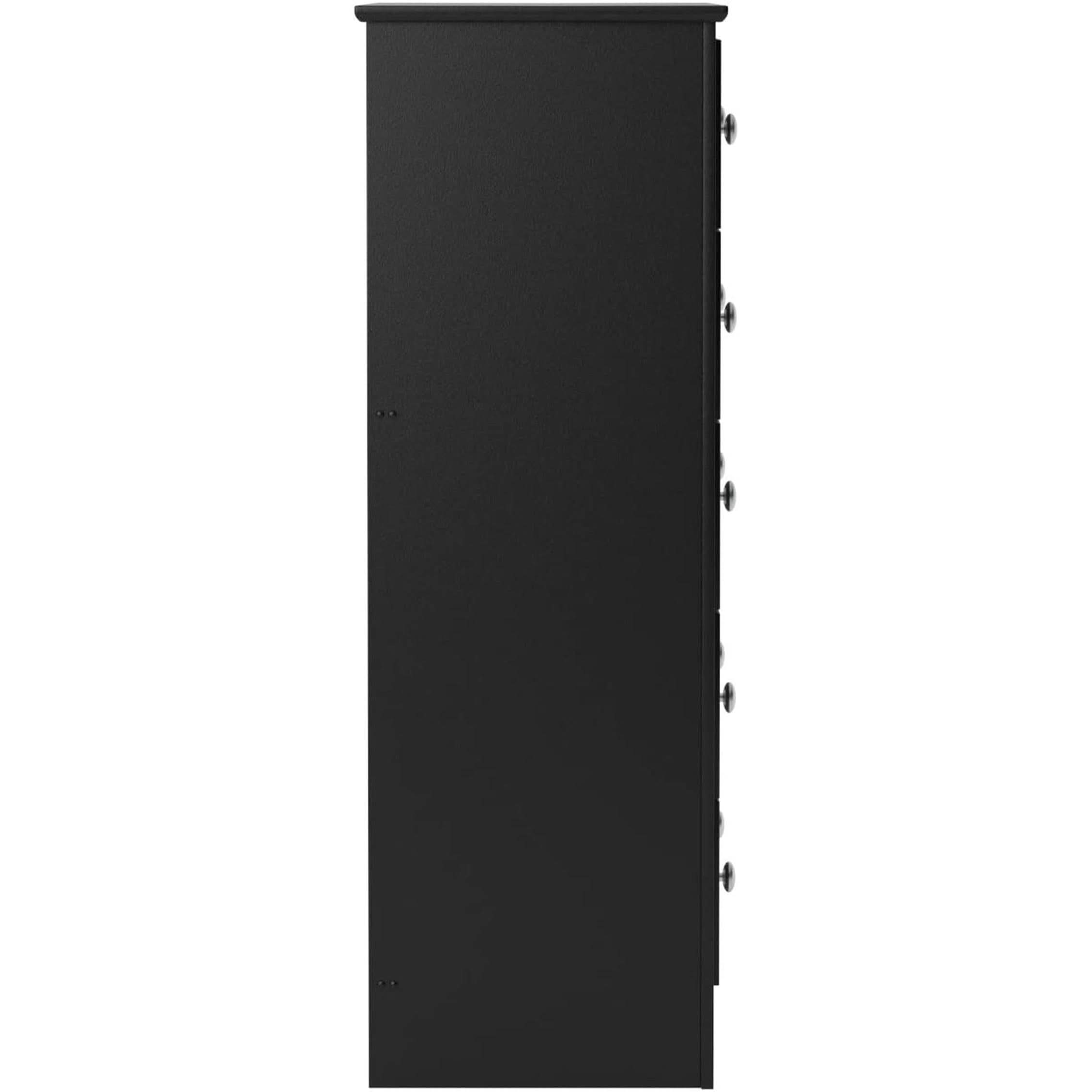 Black 5 Drawer Bedroom Dresser Chest With Ample Storage