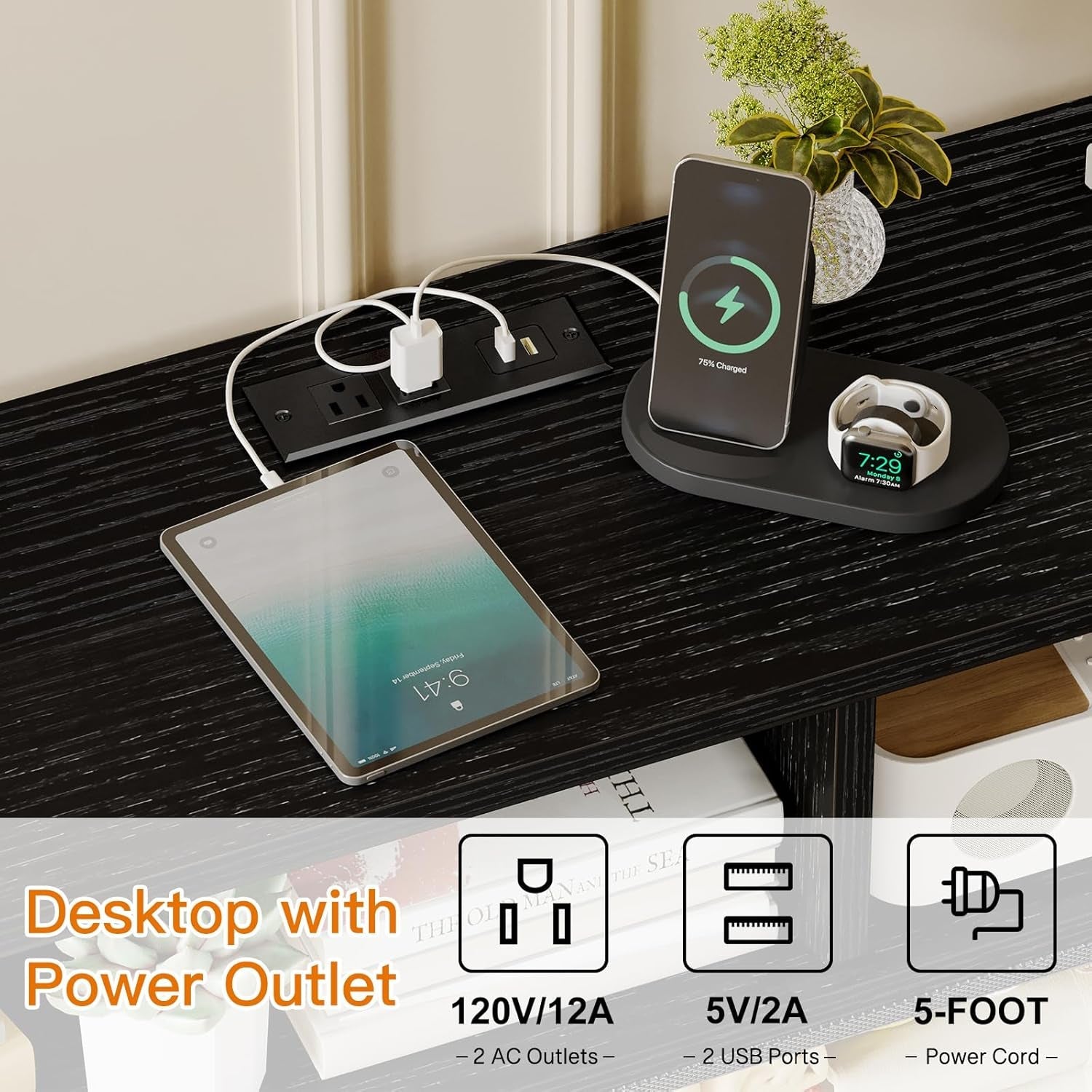 Black 55 Inch TV Stand For Bedroom With Storage Drawers