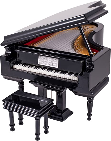 Black Baby Grand Piano Music Box