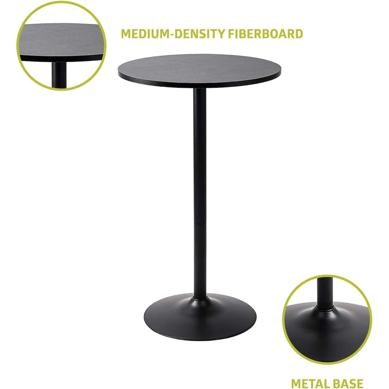 Black Bar Height Bistro Table Modern Sleek For Cafes