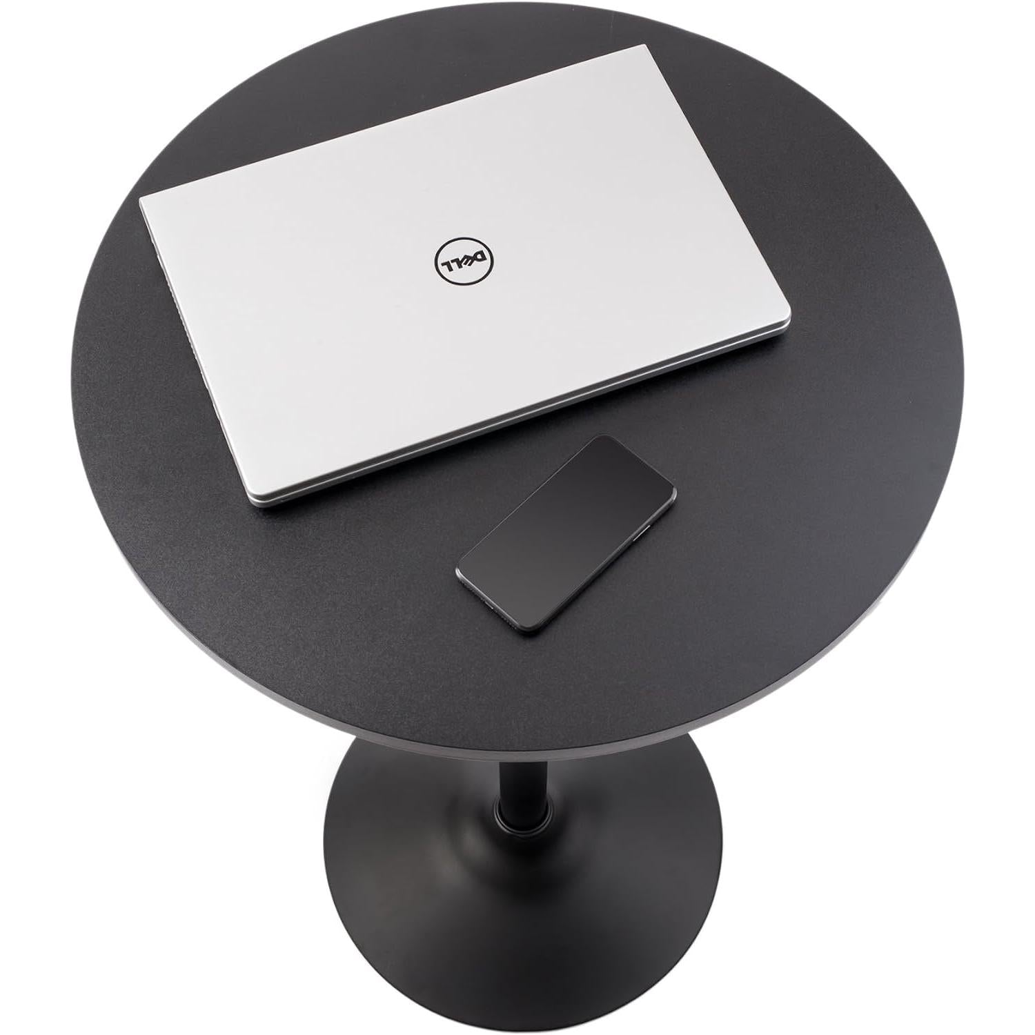 Black Bar Height Bistro Table Modern Sleek For Cafes