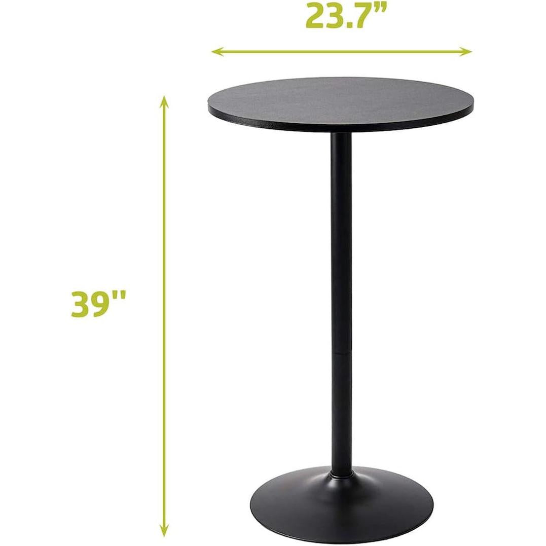 Black Bar Height Bistro Table Modern Sleek For Cafes