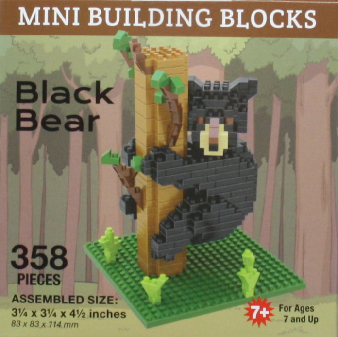 Black Bear on Tree Mini Building Blocks