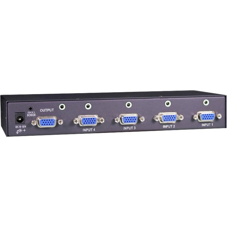 Black Box 4 x 1 VGA Switch With Serial And Audio AVSW-VGA4X1A
