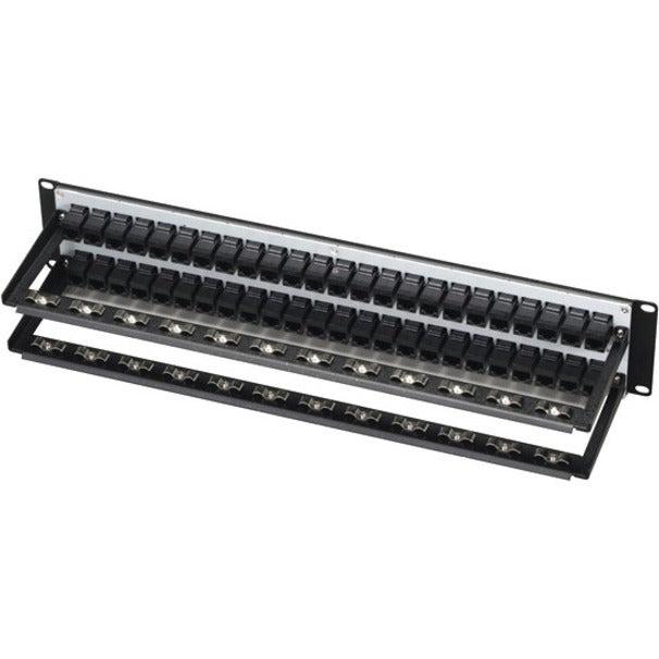 Black Box CAT5e Feed-Through Patch Panel - 2U, Unshielded, 48-Port