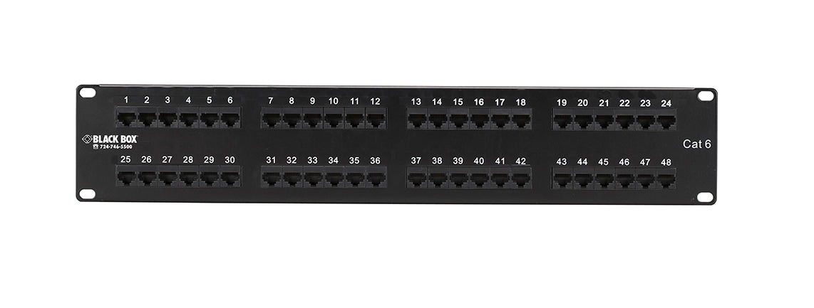 Black Box CAT6 Economy Patch Panel 48-Port 2U