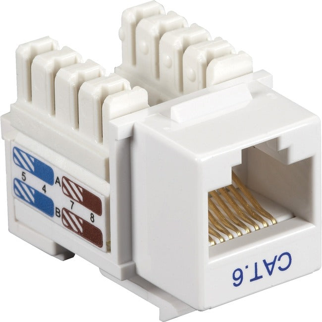 Black Box CAT6 Keystone Jack - Unshielded, RJ45, White CAT6J-WH