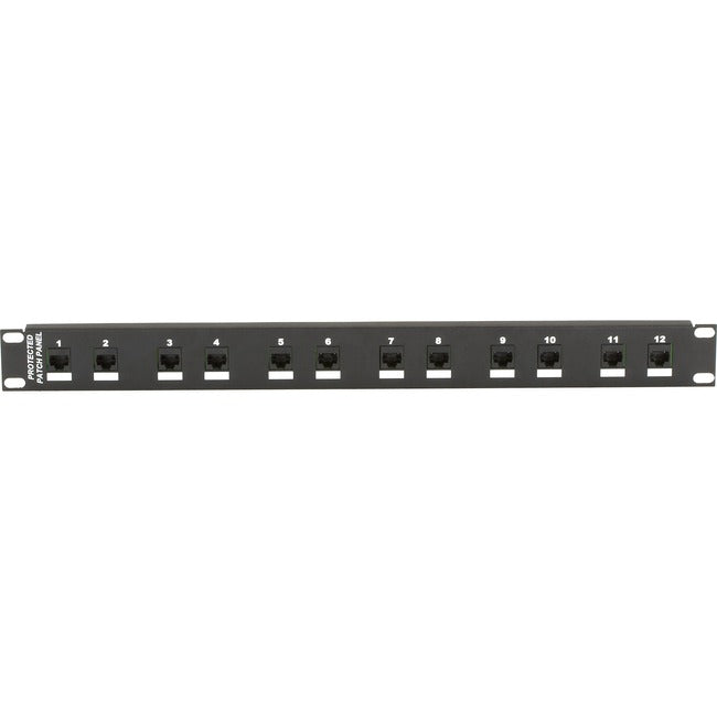 Black Box CAT6 Surge-Protected Patch Panel - 1U, 12-Port JSM112A