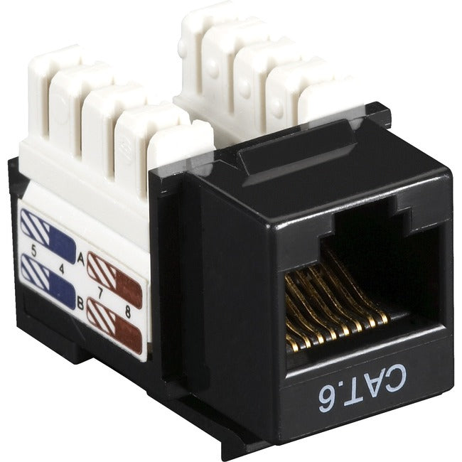 Black Box CAT6 Value Line Keystone Jack, Black, 25-Pack CAT6J-BK-25PAK