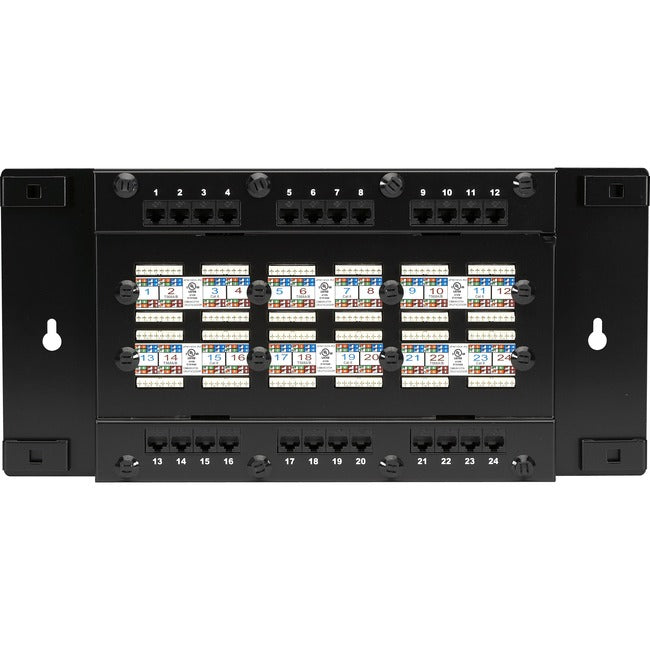 Black Box CAT6 Wallmount Patch Panel with Cover, 24-Port JPM185A-R2