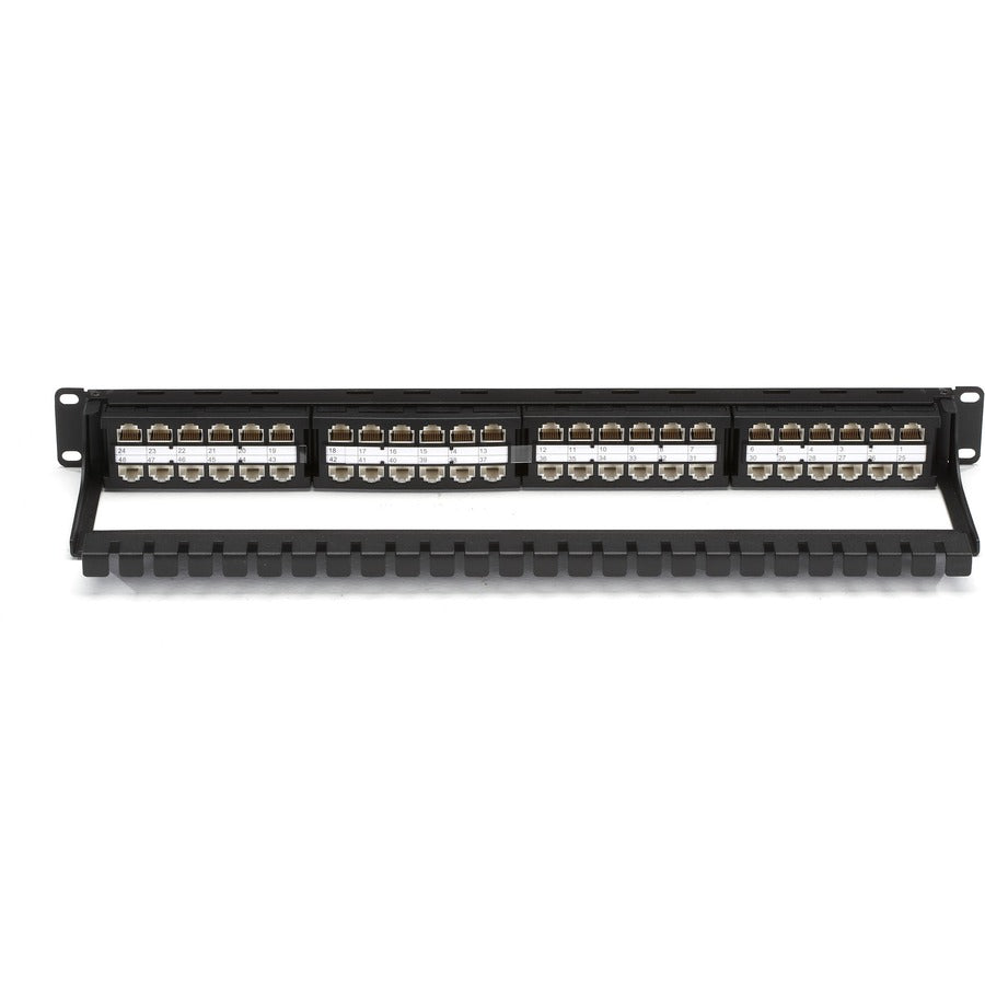 Black Box Cat6 Feed-Through Patch Panel - 1U, Unshielded, 48-Port