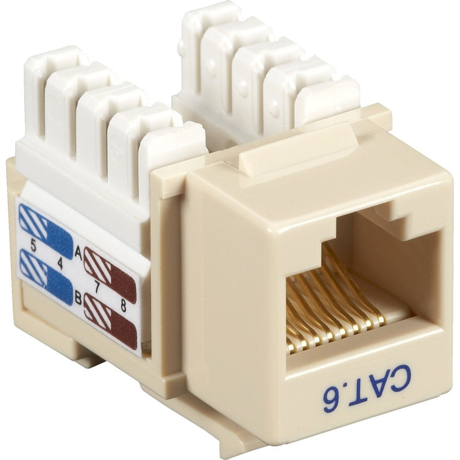 Black Box Cat6 Value Line Keystone Jack, Ivory, 5-Pack
