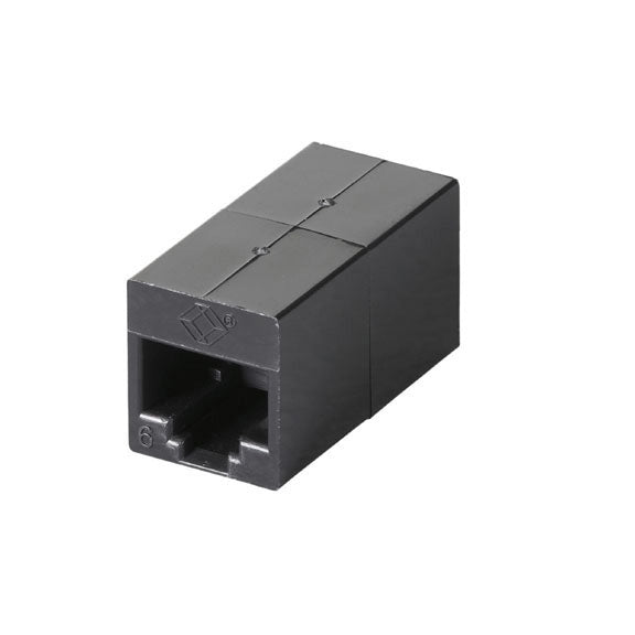 Black Box Cat.6 Coupler - Unhielded, Straight-Pin, Office Black, 10-Pack FM609-10PAK