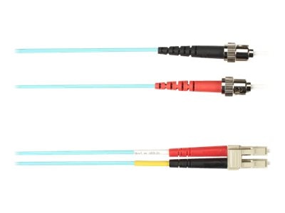 Black Box Colored Fiber OM1 62.5/125 Multimode Fiber Optic Patch Cable - OFNR PVC FOCMR62-007M-STLC-AQ