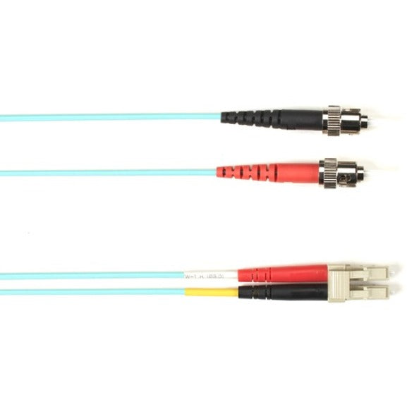 Black Box Colored Fiber OM4 50-Micron Multimode Fiber Optic Patch Cable - Duplex, PVC FOCMRM4-003M-STLC-AQ