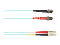 Black Box Colored Fiber OM4 50-Micron Multimode Fiber Optic Patch Cable - Duplex, PVC FOCMRM4-010M-STLC-AQ