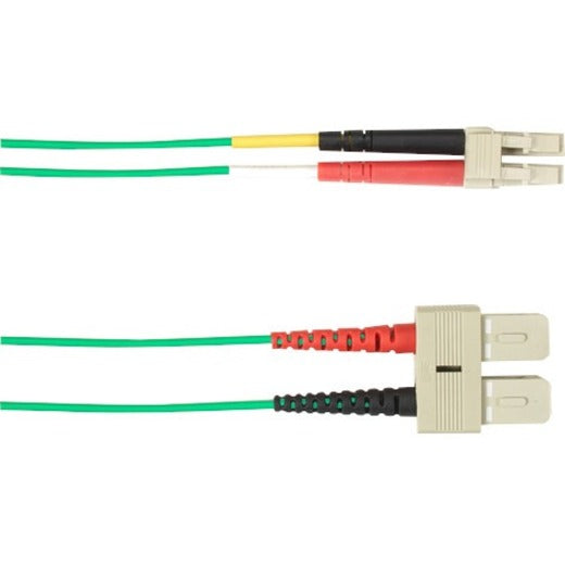 Black Box Colored Fiber OM4 50/125 Multimode Fiber Optic Patch Cable - OFNP Plenum FOCMPM4-001M-SCLC-GN