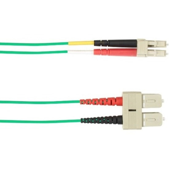 Black Box Colored Fiber OM4 50/125 Multimode Fiber Optic Patch Cable - OFNP Plenum FOCMPM4-004M-SCLC-GN