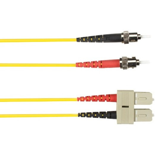 Black Box Colored Fiber OS2 9-Micron Singlemode Fiber Optic Patch Cable - Duplex, Plenum FOCMPSM-010M-STSC-YL