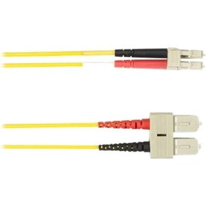 Black Box Colored Fiber OS2 9/125 Singlemode Fiber Optic Patch Cable - LSZH FOLZHSM-037M-SCLC-YL